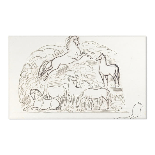 Schetsblad met paarden (1891) Rug | Leo Gestel - - 36" × 24" -