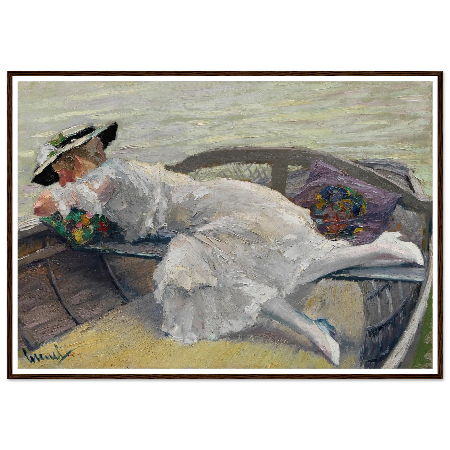 Schöne Stunde (1920) Art Print | Edward Cucuel - Framed Poster - 30x40 cm / 12x16″ - Black frame