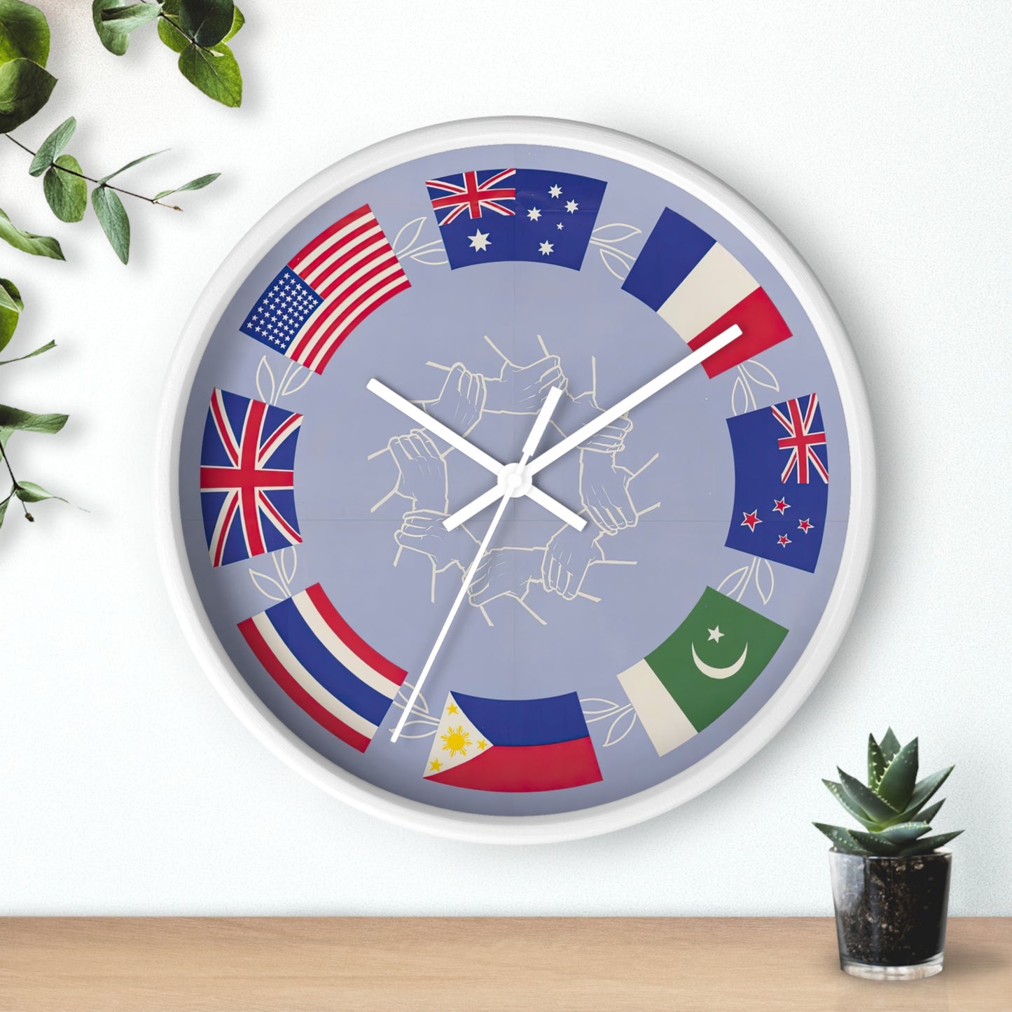SEATO Poster No. 1 Wall Clock | U.S. Information Agency - White - White Base - 10"