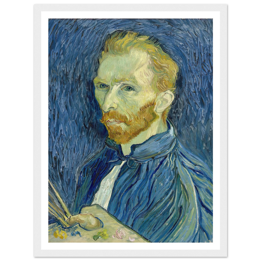Self-Portrait (1889) Art Print | Vincent van Gogh - Framed Poster - 30x40 cm / 12x16″ - Black frame