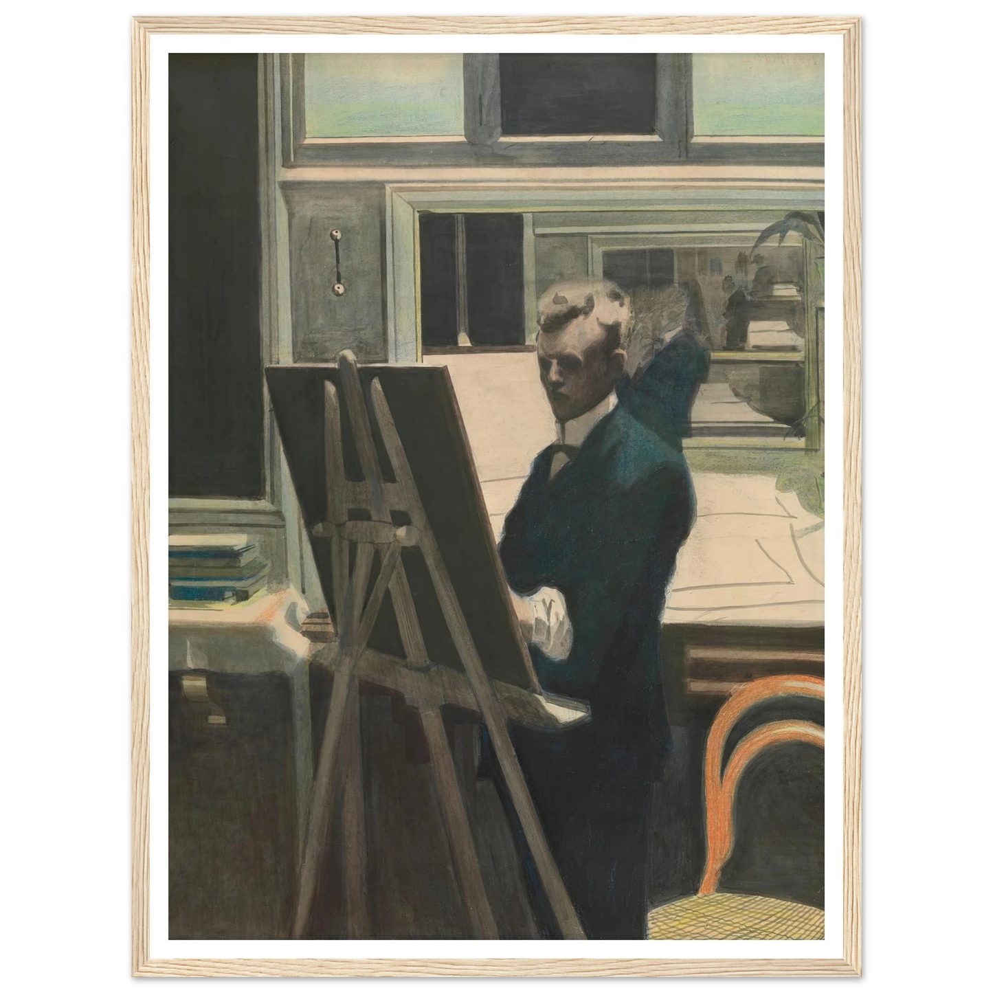 Self Portrait Art Print | Leon Spilliaert - Framed Poster - 30x40 cm / 12x16″ - Black frame