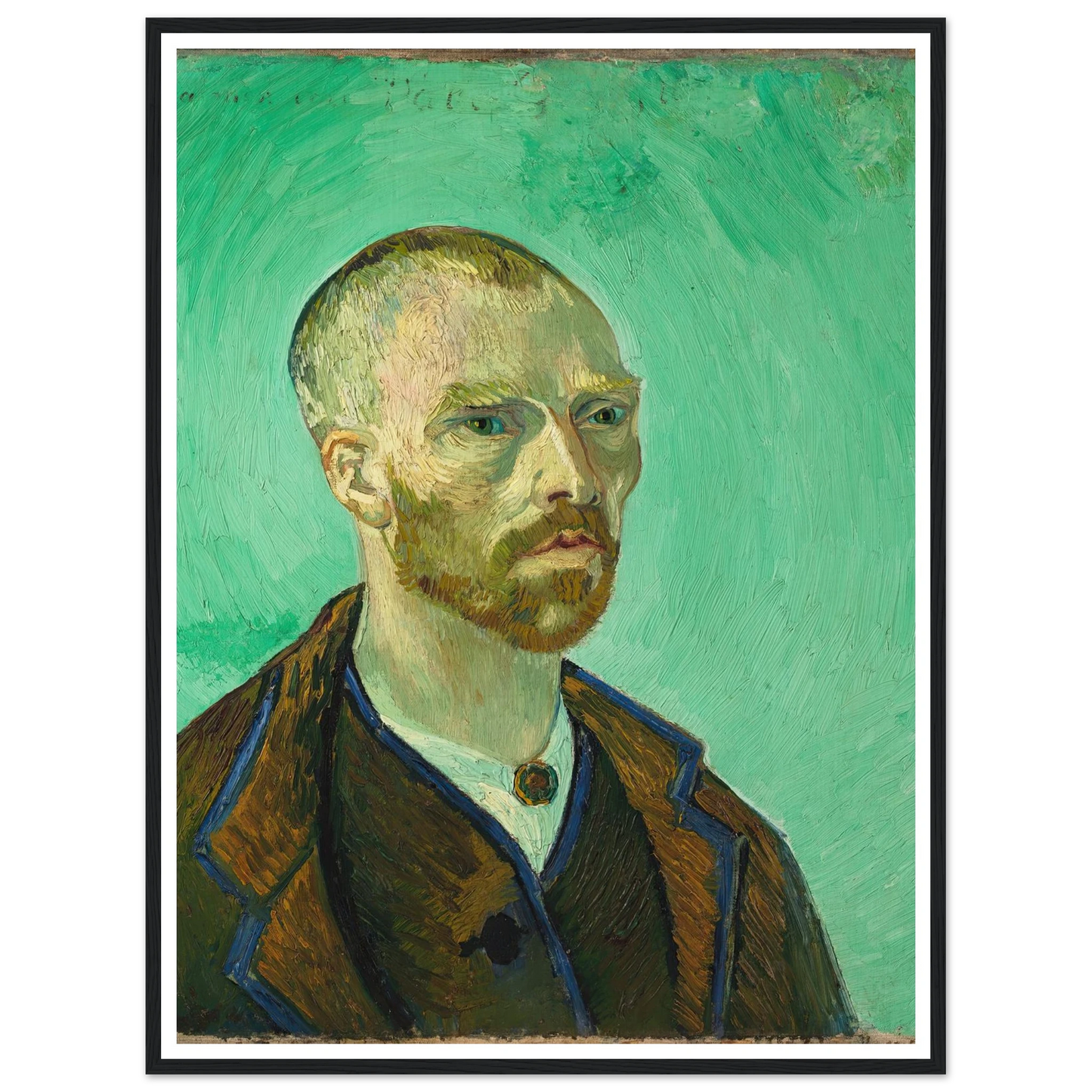 Self Portrait (dedicated to Paul Gauguin) (1888) Art Print | Vincent van Gogh - Framed Poster - 30x40 cm / 12x16″ - Black frame