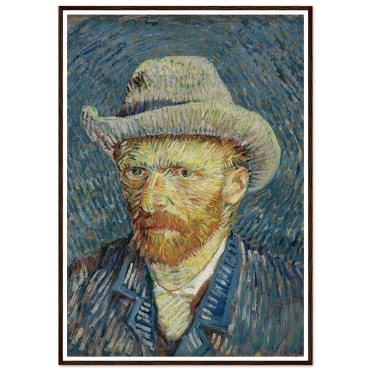 Self-portrait with grey felt hat (1887) Art Print | Vincent van Gogh - Framed Poster - 30x40 cm / 12x16″ - Black frame