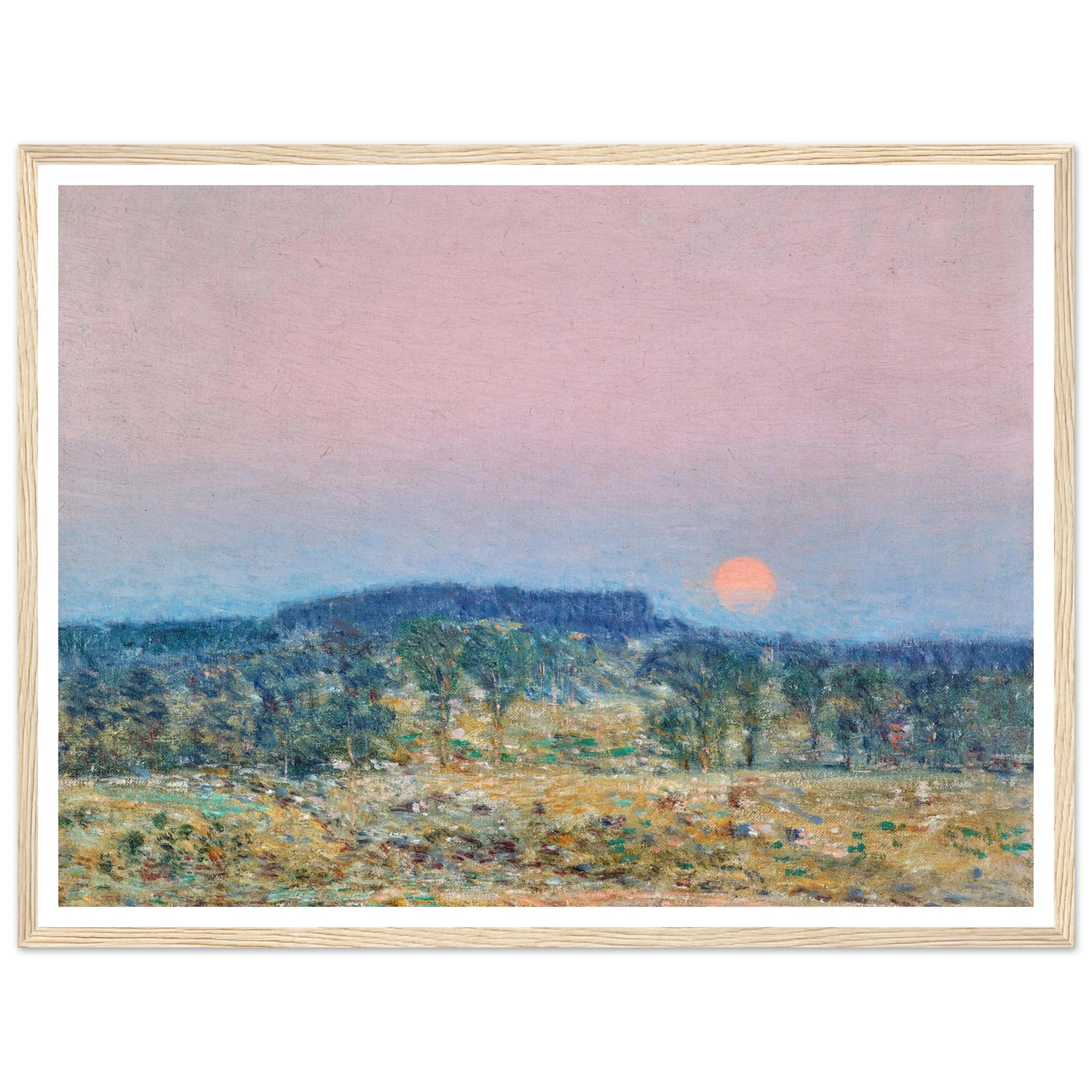 September Moonrise (1900) Art Print | Childe Hassam - Framed Poster - 30x40 cm / 12x16″ - Black frame