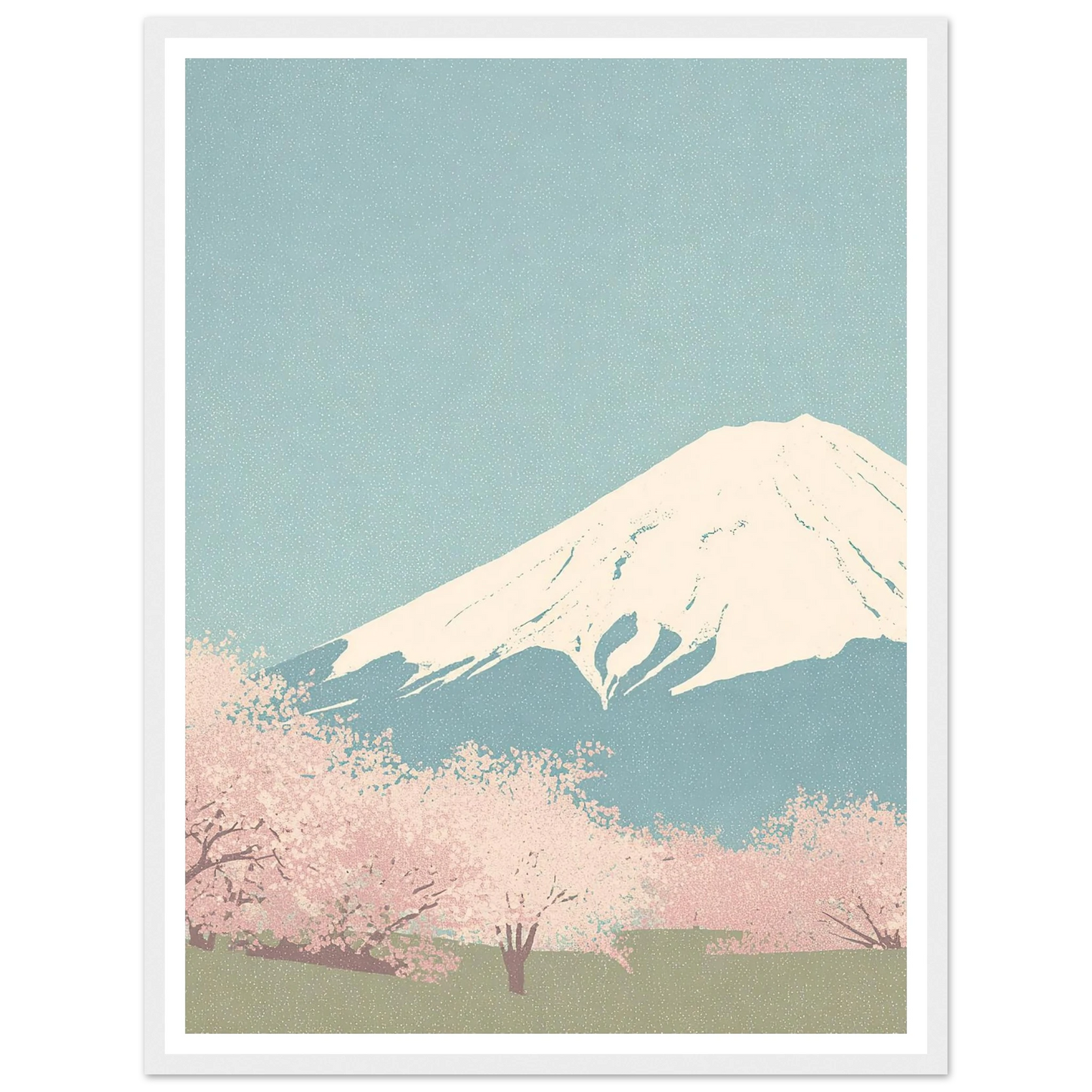 Serene Peak, Misty Blossoms - Framed Poster - 30x40 cm / 12x16″ - Black frame