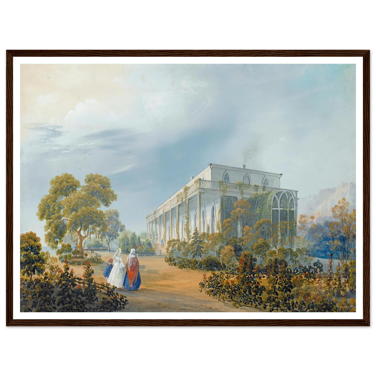 Seven Views Of Miskhor In The Crimea V (1841-1842) Art Print | Carlo Bossoli - Framed Poster - 30x40 cm / 12x16″ - Black frame