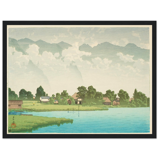 Shinshu Kizakiko (Kizaki Lake in Shinshu) (1941) Art Print | Kawase Hasui - Framed Poster - 30x40 cm / 12x16″ - Black frame