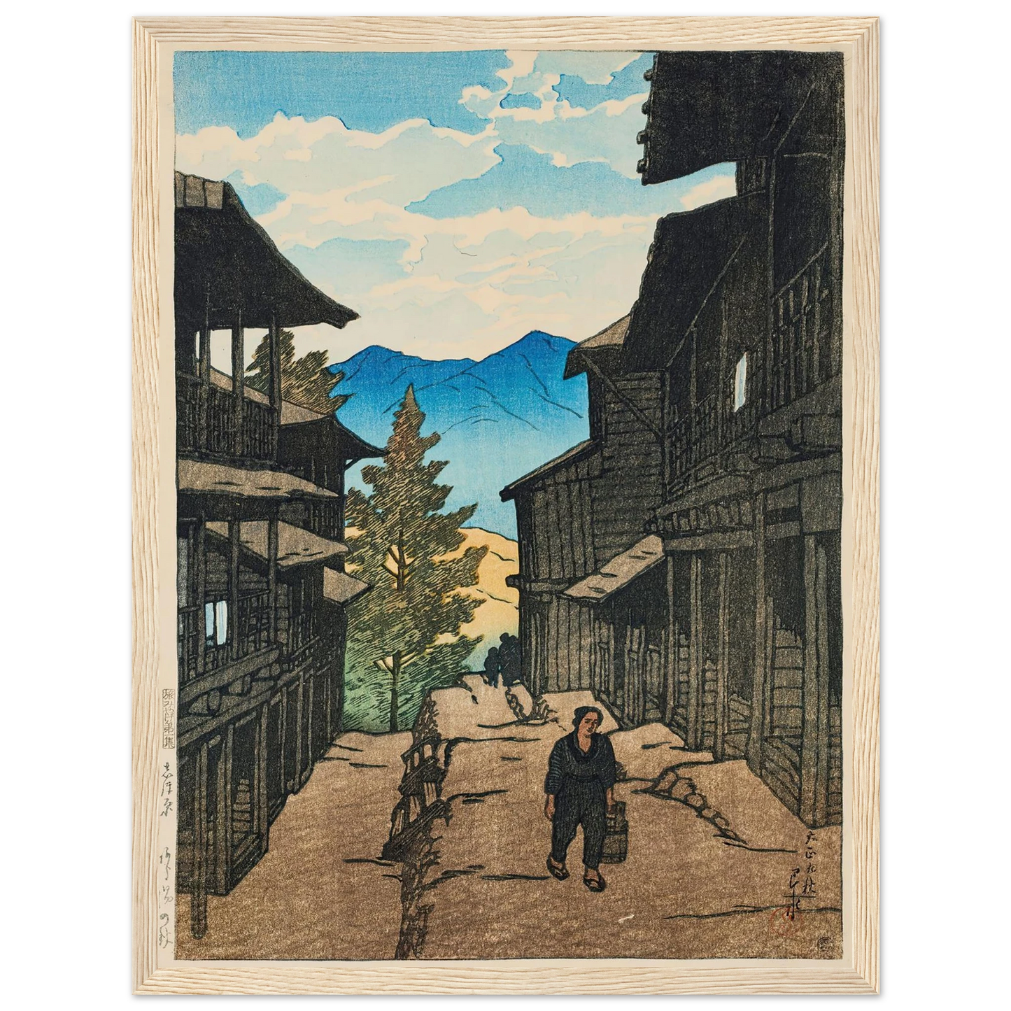 Shiobara Arayu no aki (Autumn in Arayu, Shoibara) (1920) Art Print | Kawase Hasui - Framed Poster - 30x40 cm / 12x16″ - Black frame