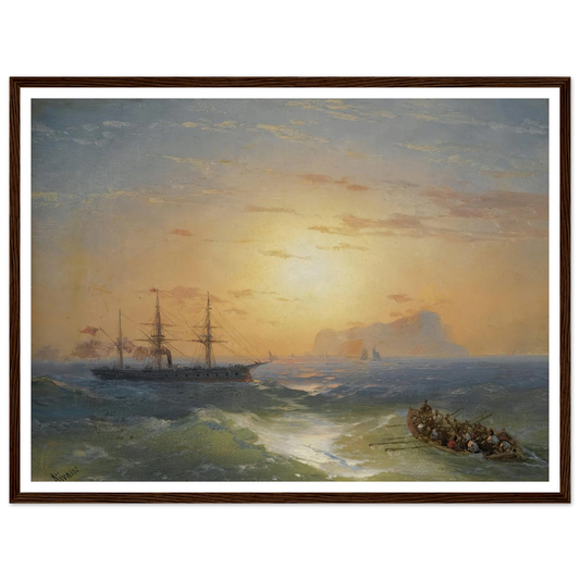 Shipping Off Ischia Art Print | Ivan Konstantinovich Aivazovsky - Framed Poster - 30x40 cm / 12x16″ - Black frame