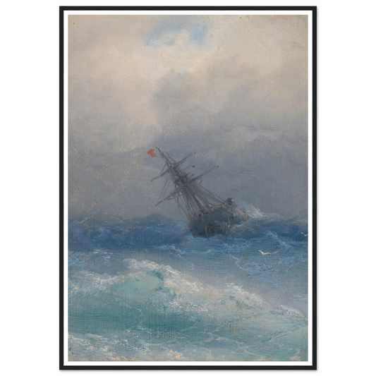 Shipwreck Art Print | Ivan Konstantinovich Aivazovsky - Framed Poster - 30x40 cm / 12x16″ - Black frame