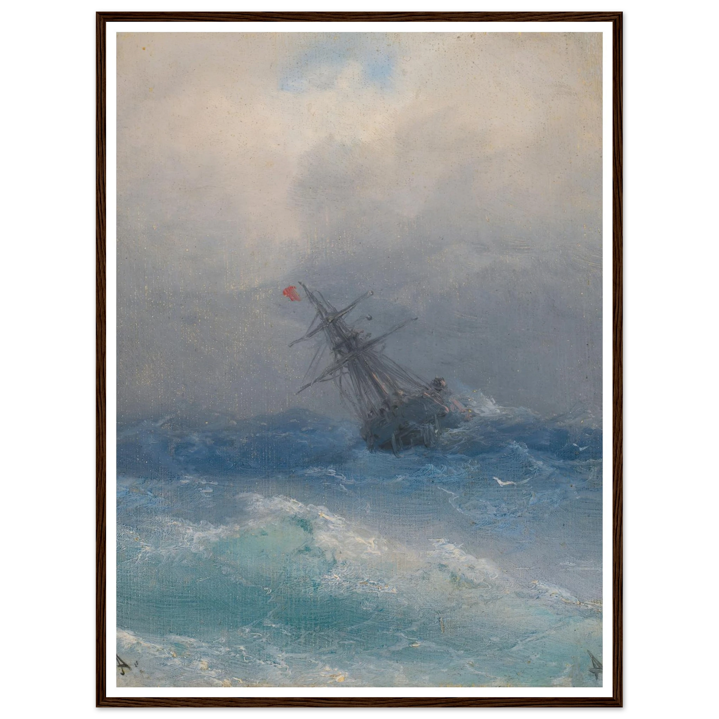 Shipwreck Art Print | Ivan Konstantinovich Aivazovsky - Framed Poster - 30x40 cm / 12x16″ - Black frame