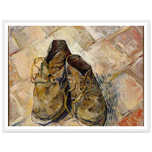 Shoes (1888) Art Print | Vincent van Gogh - Framed Poster - 30x40 cm / 12x16″ - Black frame