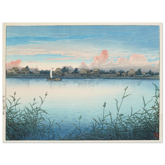 Shugetsu no Urayasu (Urayasu in early autumn) (1931) Art Print | Kawase Hasui - Framed Poster - 30x40 cm / 12x16″ - Black frame
