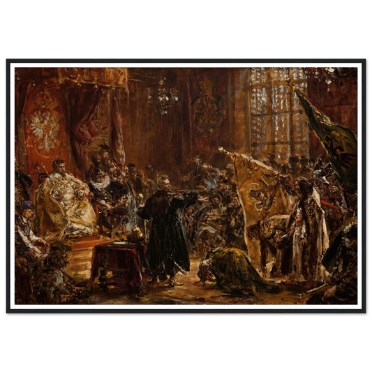 Shuysky Tsars at the Seym of Warsaw (1892) Art Print | Jan Matejko - Framed Poster - 30x40 cm / 12x16″ - Black frame