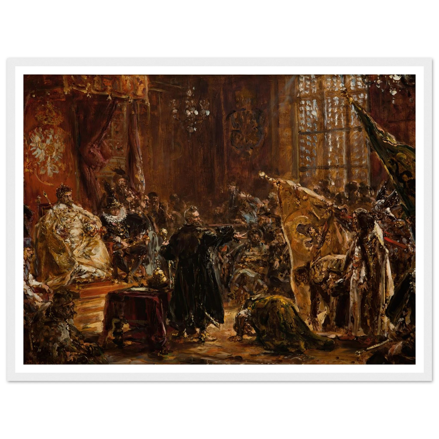 Shuysky Tsars at the Seym of Warsaw (1892) Art Print | Jan Matejko - Framed Poster - 30x40 cm / 12x16″ - Black frame