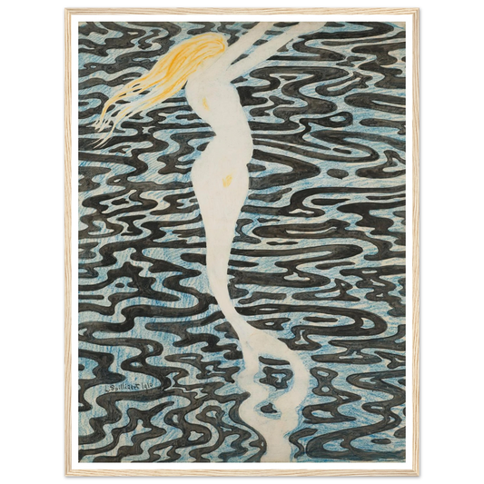 Sirène (Baigneuse) (1910) Art Print | Leon Spilliaert - Framed Poster - 30x40 cm / 12x16″ - Black frame