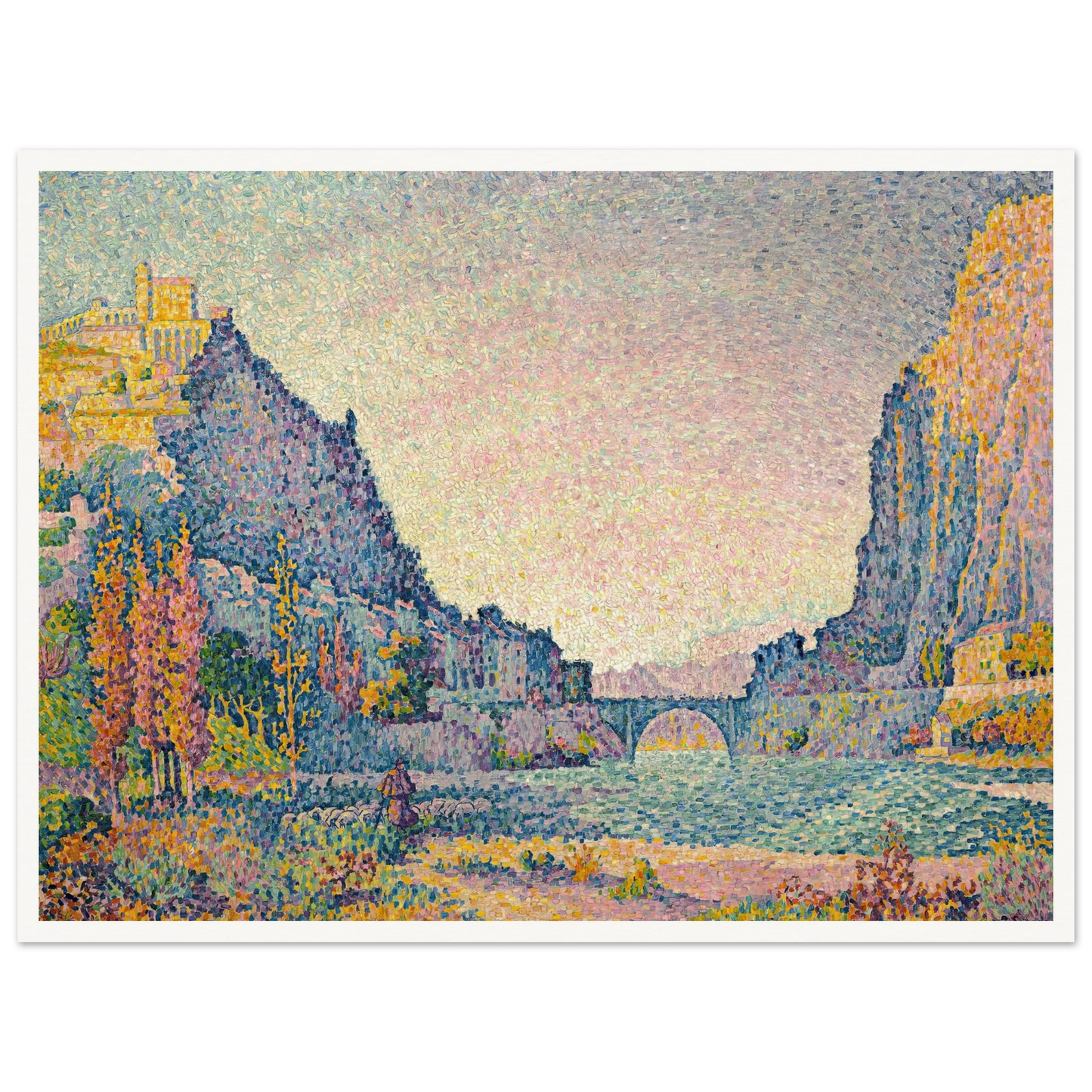 Sisteron (1902) Art Print | Paul Signac - Framed Poster - 30x40 cm / 12x16″ - Black frame