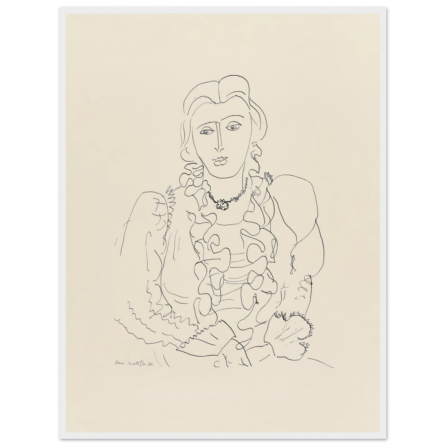 Sitzende Frau (1936) Art Print | Henri Matisse - Framed Poster - 30x40 cm / 12x16″ - Black frame