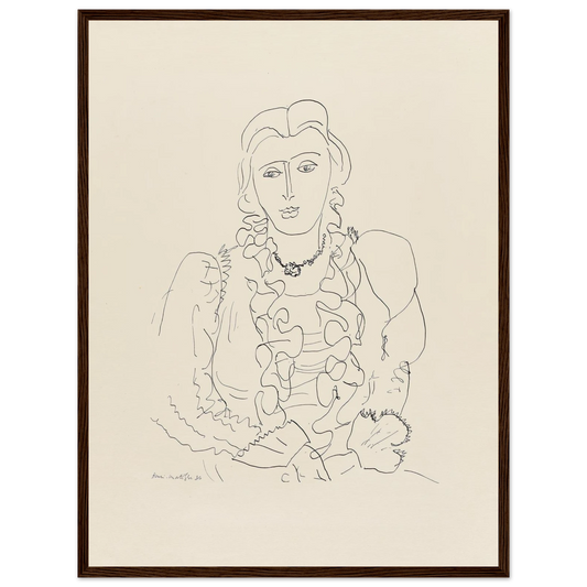 Sitzende Frau (1936) Art Print | Henri Matisse - Framed Poster - 30x40 cm / 12x16″ - Black frame