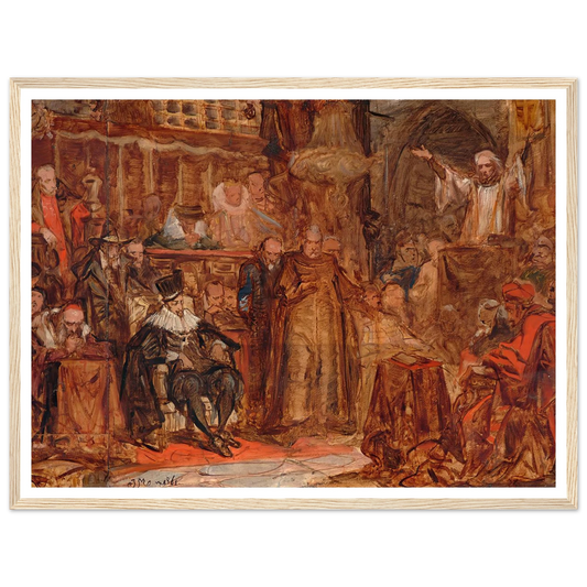 Sketch for “Skarga’s Sermon” (1861) Art Print | Jan Matejko - Framed Poster - 30x40 cm / 12x16″ - Black frame