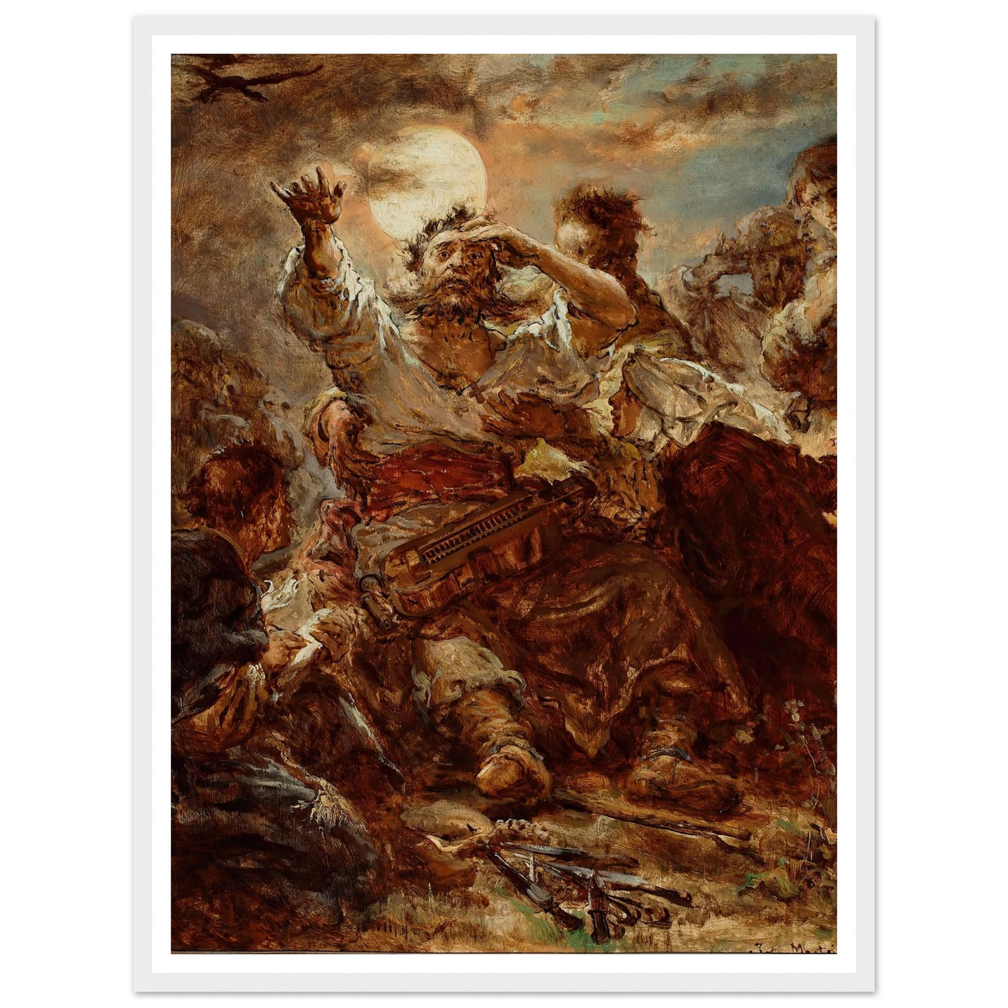 Sketch for the painting “Wernyhora” (1875) Art Print | Jan Matejko - Framed Poster - 30x40 cm / 12x16″ - Black frame