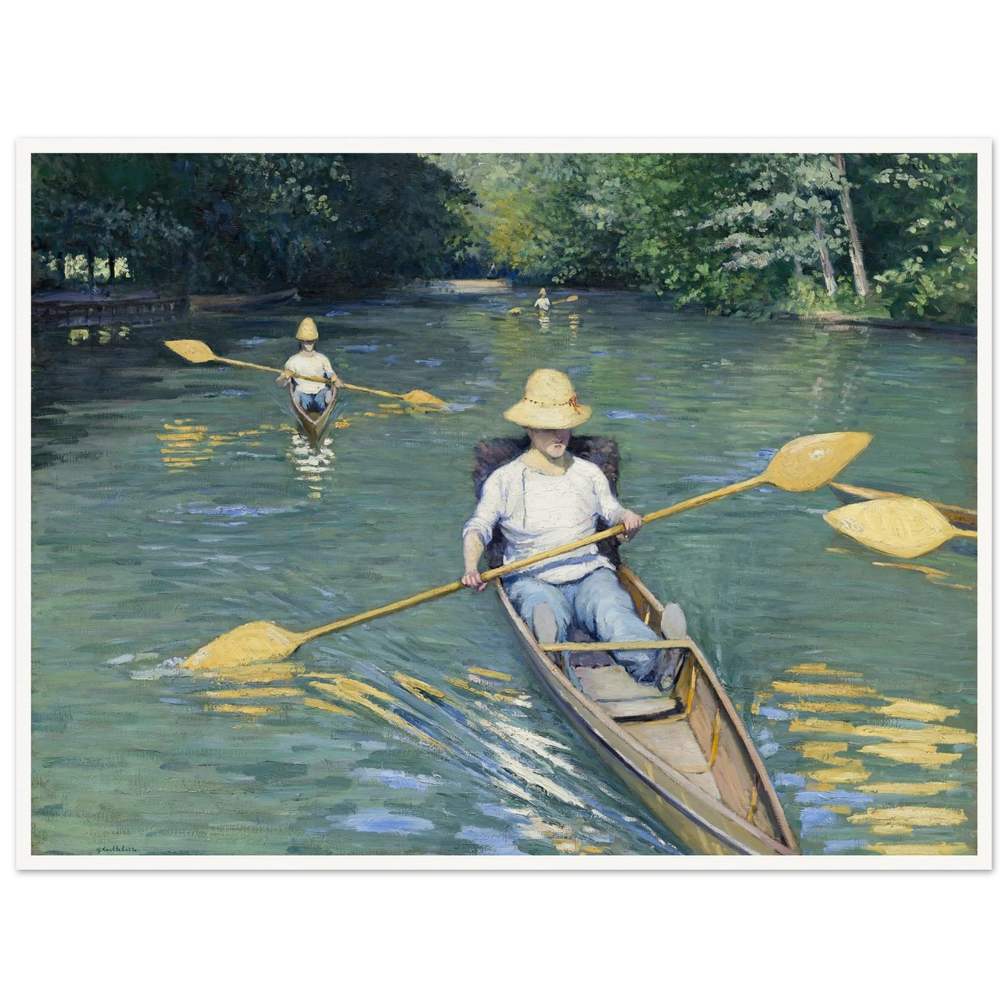 Skiffs (1877) Art Print | Gustave Caillebotte - Framed Poster - 30x40 cm / 12x16″ - Black frame