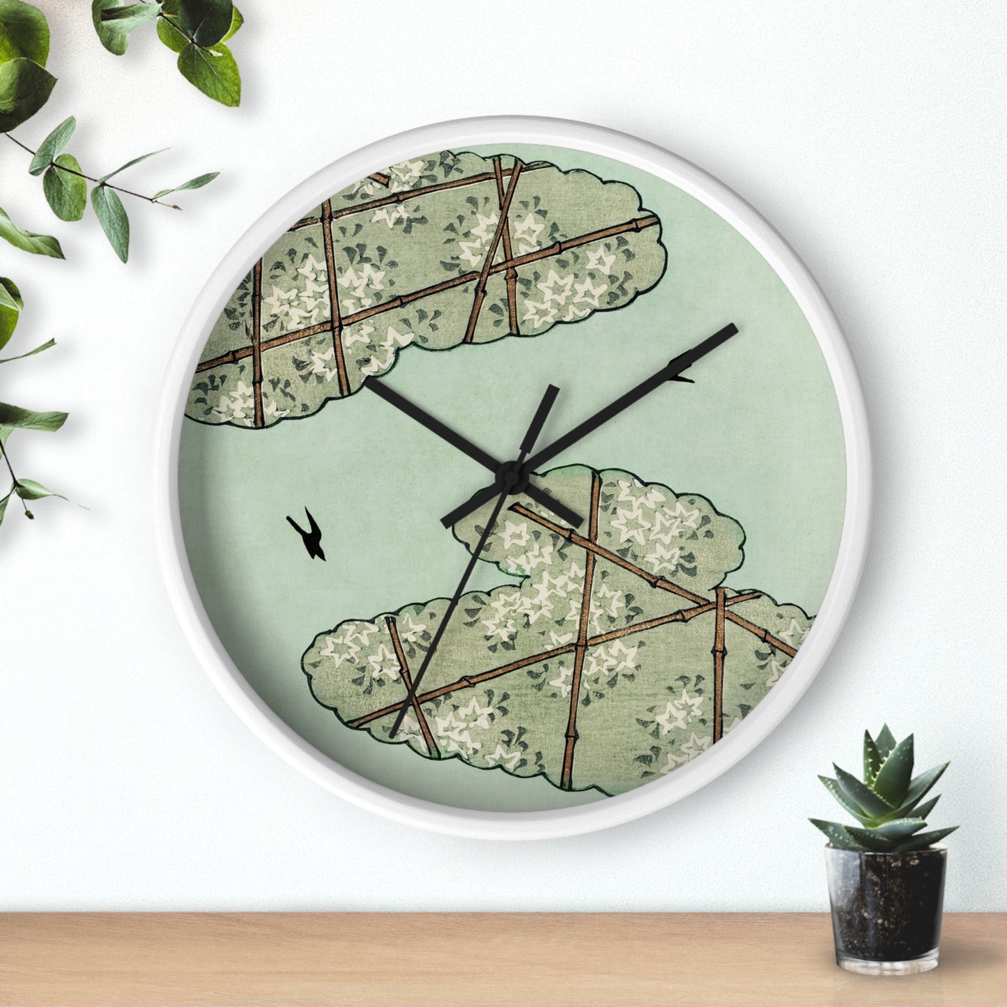 Sky Illustration Wall Clock | Watanabe Seitei - Black - White Base - 10"