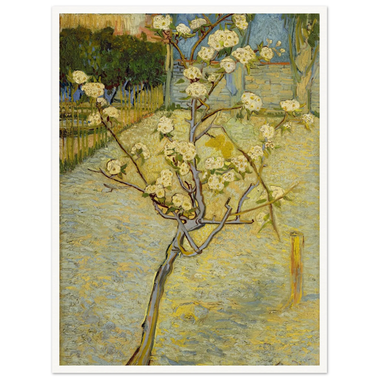 Small pear tree in blossom (1888) Art Print | Vincent van Gogh - Framed Poster - 30x40 cm / 12x16″ - Black frame