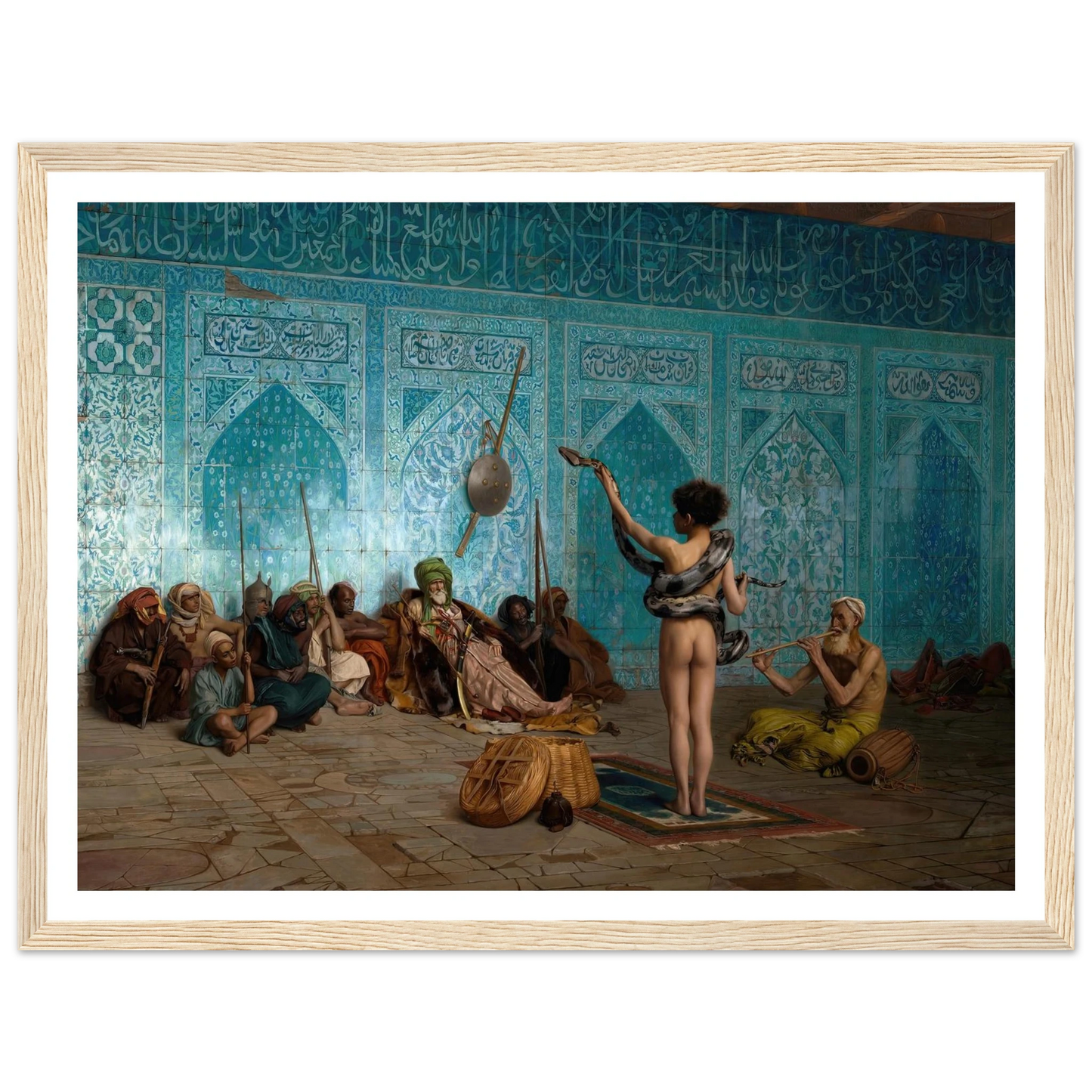 Snake Charmer (c. 1879) Art Print | Jean Leon Gerome - Framed Poster - 30x40 cm / 12x16″ - Black frame