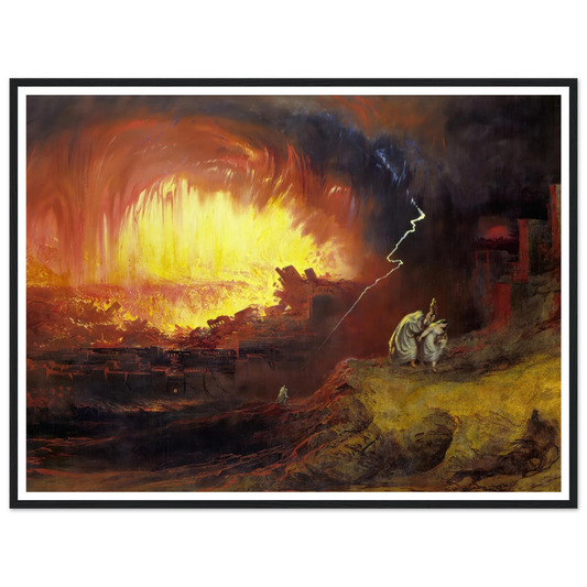 Sodom and Gomorrah (1852) Art Print | John Martin - Framed Poster - 30x40 cm / 12x16″ - Black frame