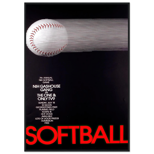 Softball (1982) Art Print | National Institutes of Health - Framed Poster - 30x40 cm / 12x16″ - Black frame