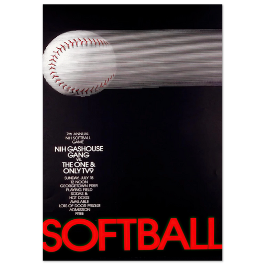 Softball (1982) Art Print | National Institutes of Health - Framed Poster - 30x40 cm / 12x16″ - Black frame