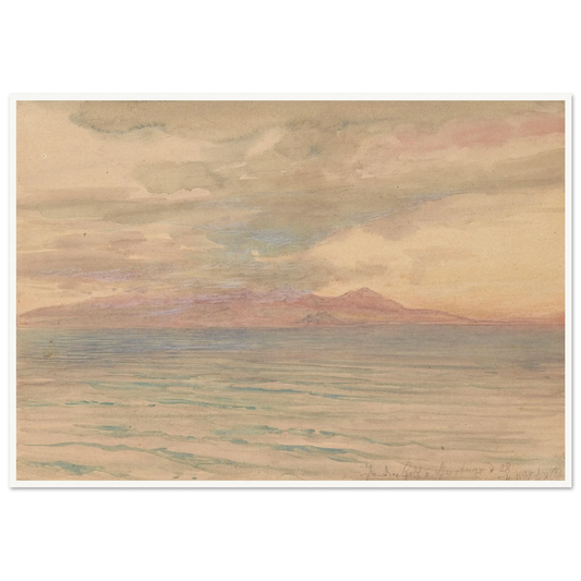 Sonnenuntergang im Golf von Karthago (1897) Art Print | Josef Hoffmann - Framed Poster - 30x40 cm / 12x16″ - Black frame