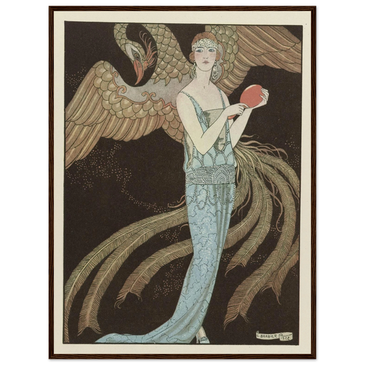 Sortilèges ; Robe du soir, de Beer (1922) Art Print | George Barbier - Framed Poster - 30x40 cm / 12x16″ - Black frame
