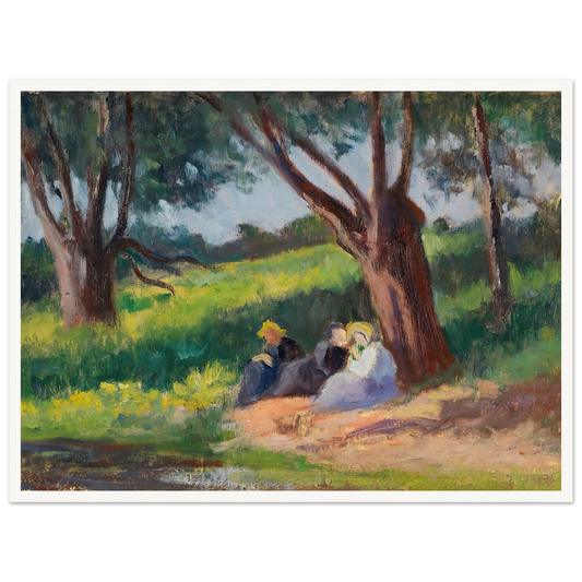 Sous L´arbre Rolleboise (1926) Art Print | Maximilien Luce - Framed Poster - 30x40 cm / 12x16″ - Black frame