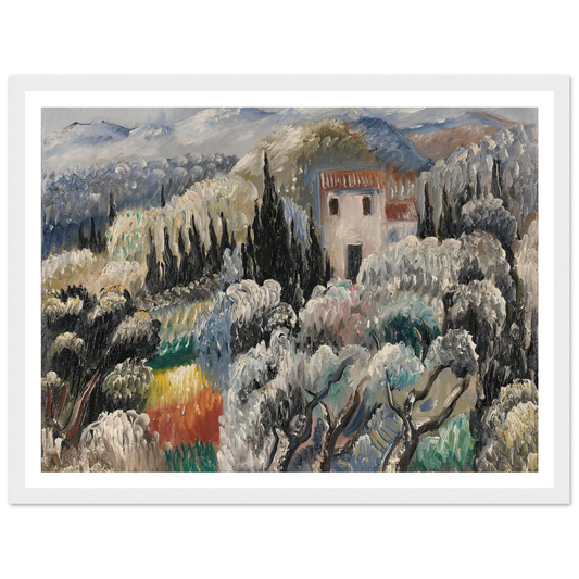 Spätnachmittag (Haus im Olivenhain) (1939) Art Print | Paul Kleinschmidt - Framed Poster - 30x40 cm / 12x16″ - Black frame