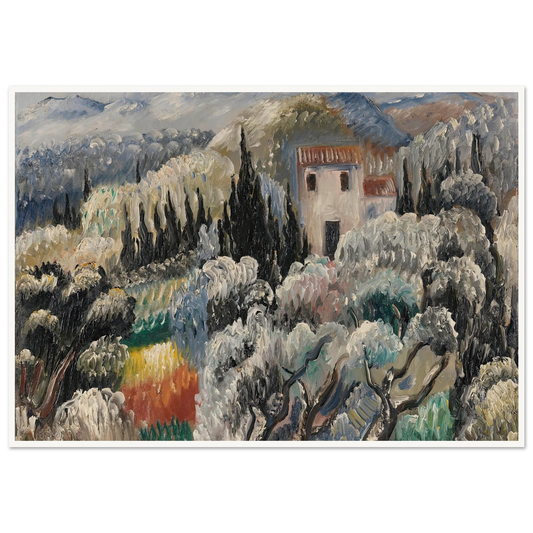 Spätnachmittag (Haus im Olivenhain) (1939) Art Print | Paul Kleinschmidt - Framed Poster - 30x40 cm / 12x16″ - Black frame