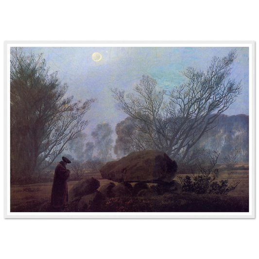 Spaziergang in der Abenddammerung (1837-40) Art Print | Caspar David Friedrich - Framed Poster - 30x40 cm / 12x16″ - Black frame