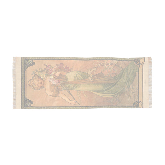 Spring | Alphonse Mucha Scarf – Art Nouveau Scarf - - 27" × 71'' -