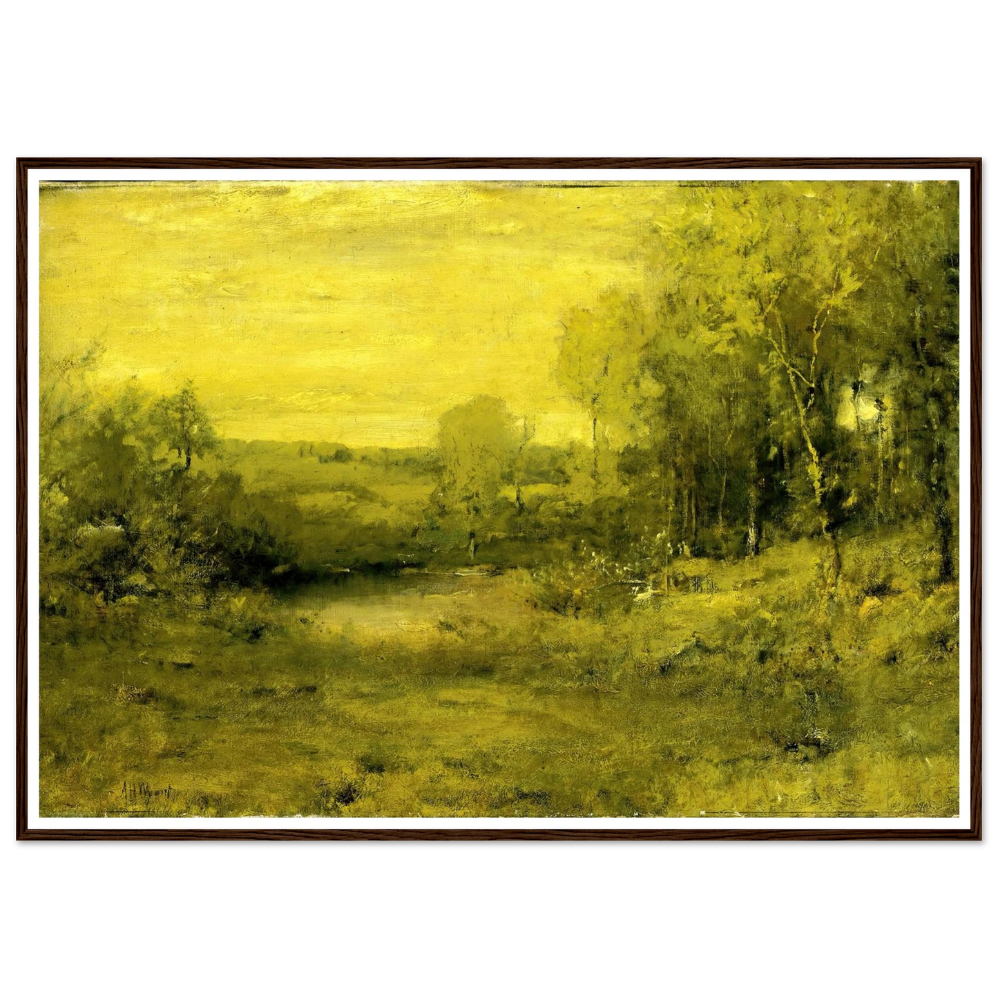 Spring Art Print | Alexander Helwig Wyant - Framed Poster - 30x40 cm / 12x16″ - Black frame