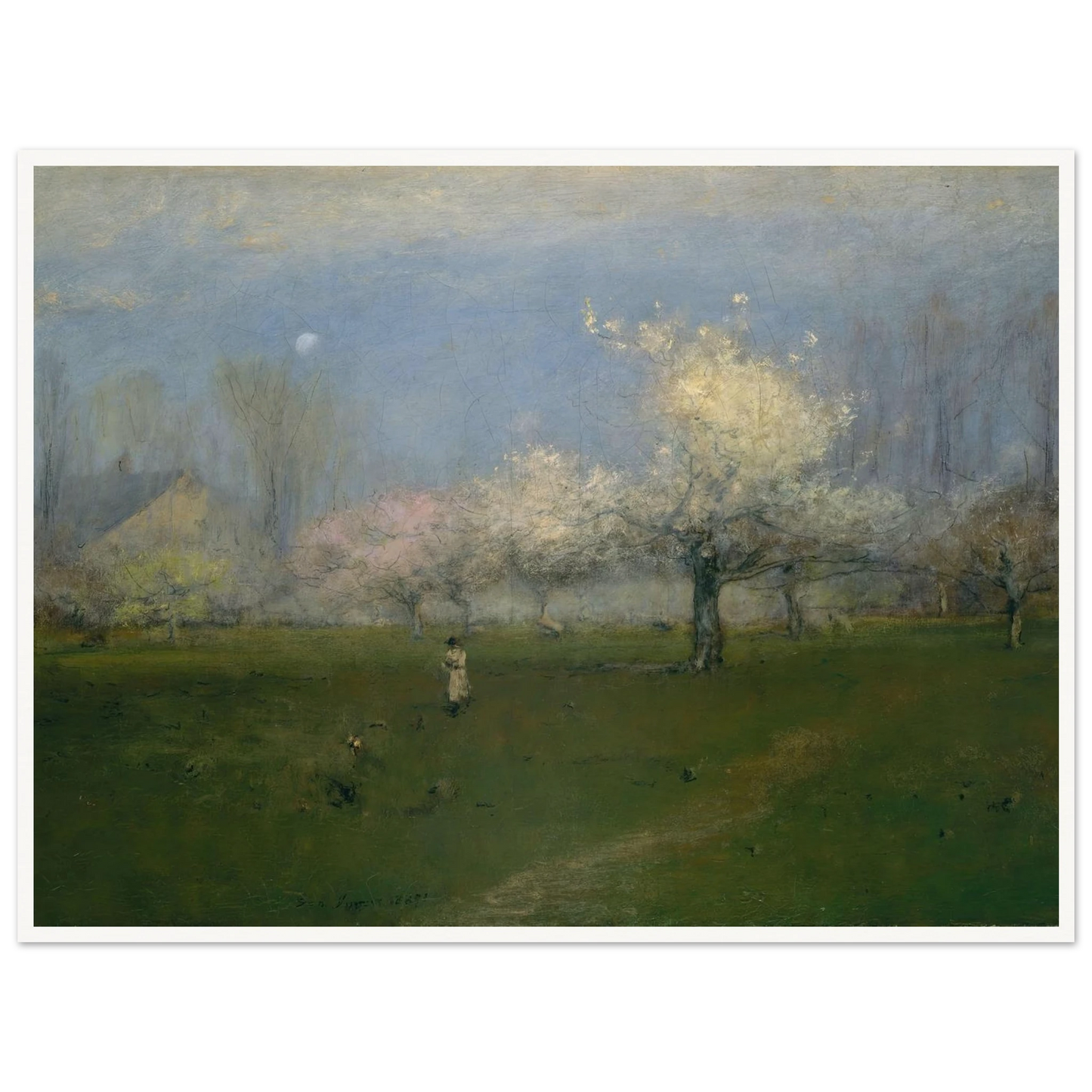 Spring Blossoms, Montclair, New Jersey (ca. 1891) Art Print | George Inness - Framed Poster - 30x40 cm / 12x16″ - Black frame