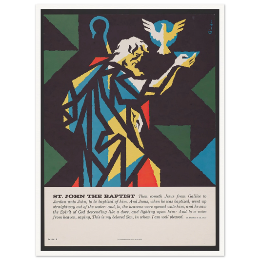 St. John The Baptist (1962) Art Print | Joseph Binder - Framed Poster - 30x40 cm / 12x16″ - Black frame
