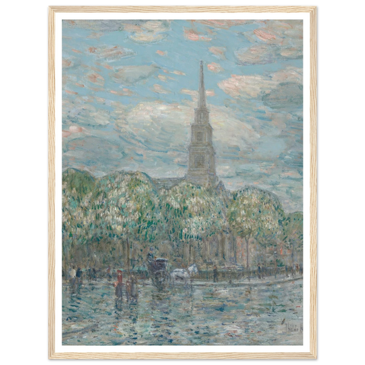 St. Mark’s in the Bowery (1910) Art Print | Childe Hassam - Framed Poster - 30x40 cm / 12x16″ - Black frame