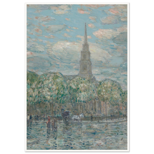 St. Mark’s in the Bowery (1910) Art Print | Childe Hassam - Framed Poster - 30x40 cm / 12x16″ - Black frame