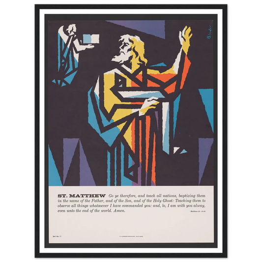 St. Matthew (1962) Art Print | Joseph Binder - Framed Poster - 30x40 cm / 12x16″ - Black frame