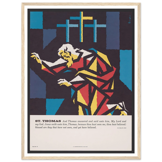 St. Thomas (1962) Art Print | Joseph Binder - Framed Poster - 30x40 cm / 12x16″ - Black frame