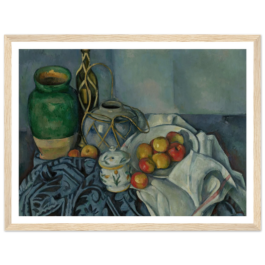 Still Life with Apples (1893–1894) Art Print | Paul Cezanne - Framed Poster - 30x40 cm / 12x16″ - Black frame