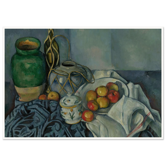 Still Life with Apples (1893–1894) Art Print | Paul Cezanne - Framed Poster - 30x40 cm / 12x16″ - Black frame