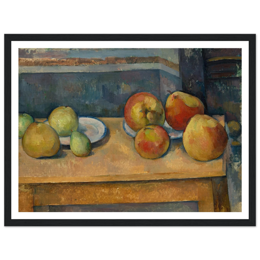 Still Life with Apples and Pears (ca. 1891–92) Art Print | Paul Cezanne - Framed Poster - 30x40 cm / 12x16″ - Black frame