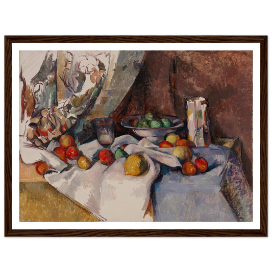Still Life with Apples (from 1895 until 1898) Art Print | Paul Cezanne - Framed Poster - 30x40 cm / 12x16″ - Black frame